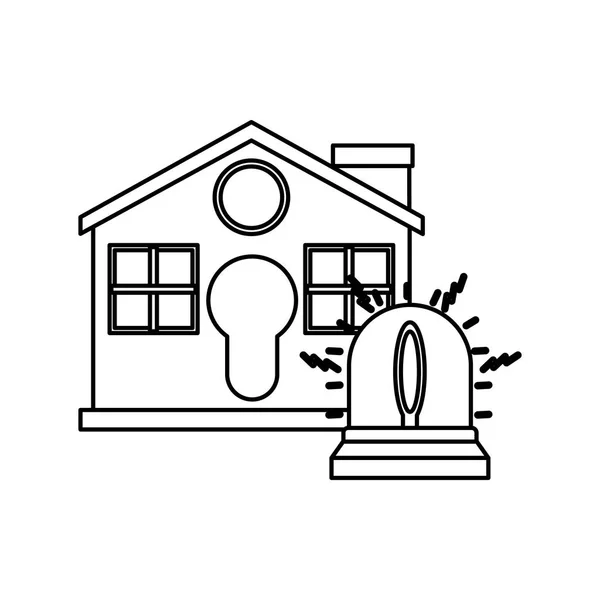 Isolated house and alarm design — Stock Vector