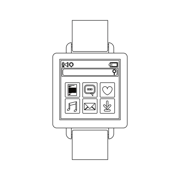 Diseño de reloj inteligente aislado — Vector de stock