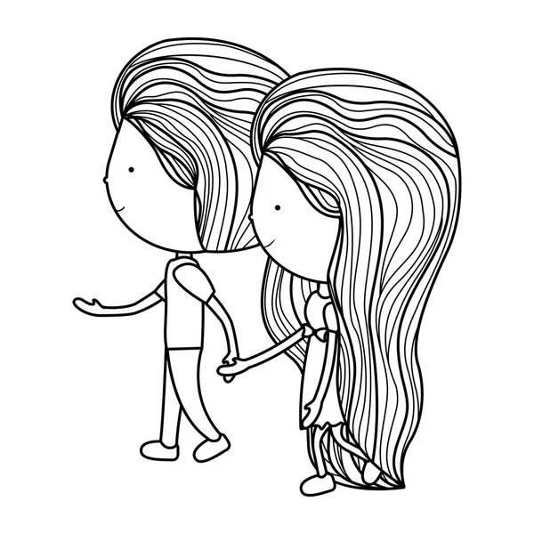 İzole kız ve erkek karikatür tasarım — Stok Vektör