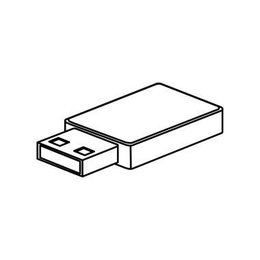 USB simge. Bağlantı teknoloji ekipman ve donanım Tema. İzole tasarım.