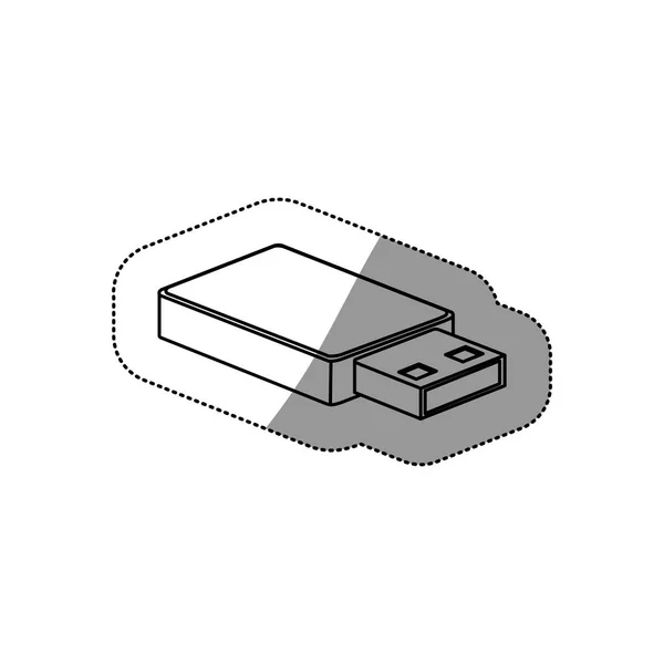 Ikon Usb. Teknologi koneksi peralatan dan tema hardware. Desain terisolasi . - Stok Vektor