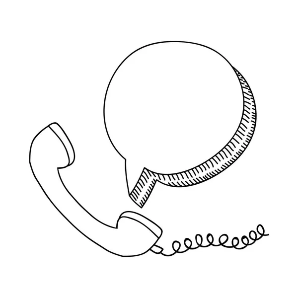 Teléfono aislado y diseño de burbujas — Vector de stock