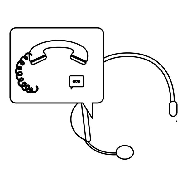 콜 센터 디자인의 고립 된 전화 — 스톡 벡터