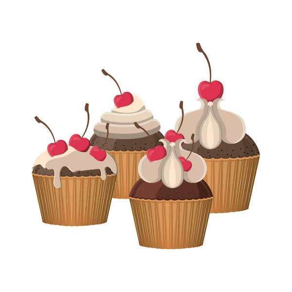 Design de cupcake isolado —  Vetores de Stock