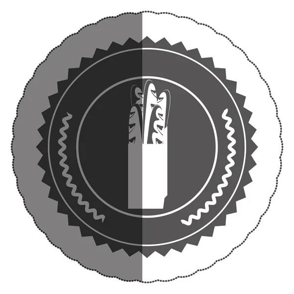 Baguette isolata all'interno disegno timbro sigillo — Vettoriale Stock