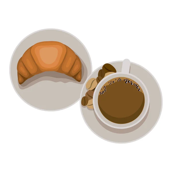 Croissant and coffee cup design — Stock Vector