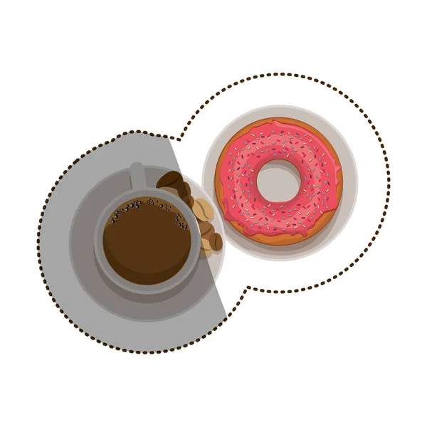 Isolé donut et tasse de café design — Image vectorielle