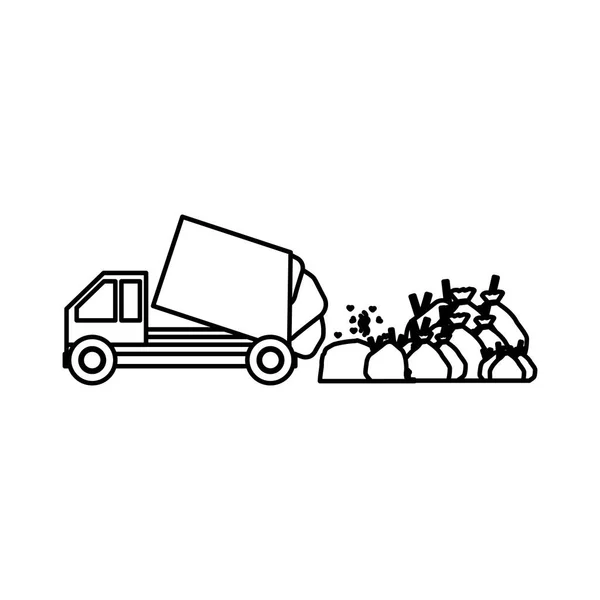 Geïsoleerde trash truck ontwerp — Stockvector