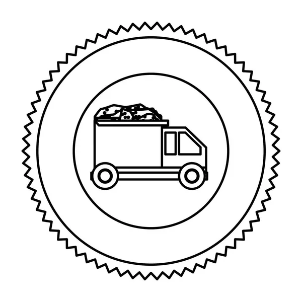 Camion de conception en construction — Image vectorielle