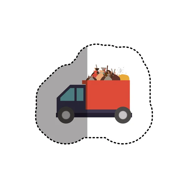 Geïsoleerde trash truck ontwerp — Stockvector