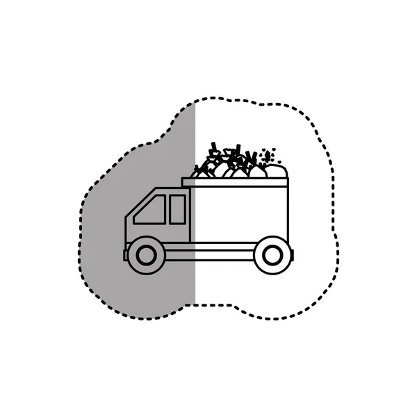 Geïsoleerde trash truck ontwerp — Stockvector