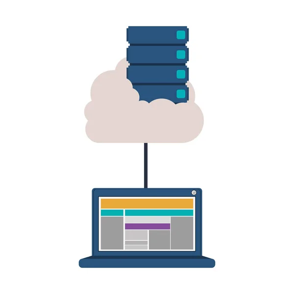 Cloud computing i web hosting projektowanie — Wektor stockowy