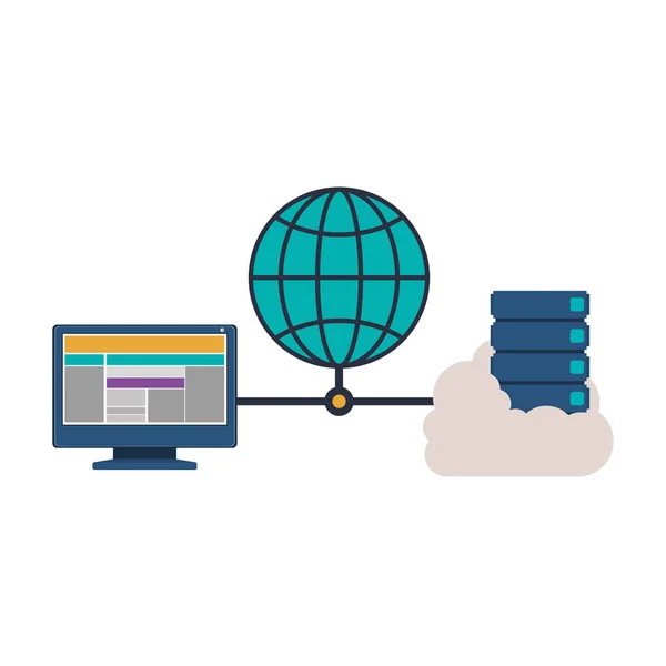 Cloud computing en web hosting ontwerp — Stockvector