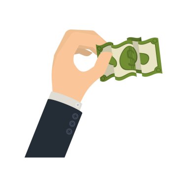 siyah kol ile dolar tutan el