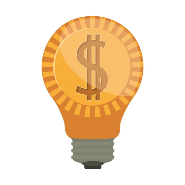 Světle žárovky dolar symbolem — Stockový vektor