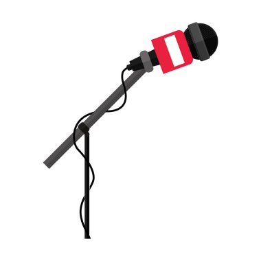 microphone stand with round grid