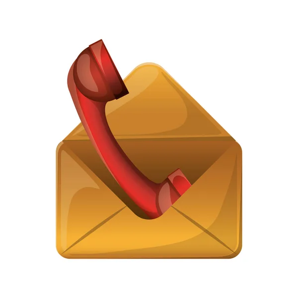 Geïsoleerde envelop en telefoon ontwerp — Stockvector