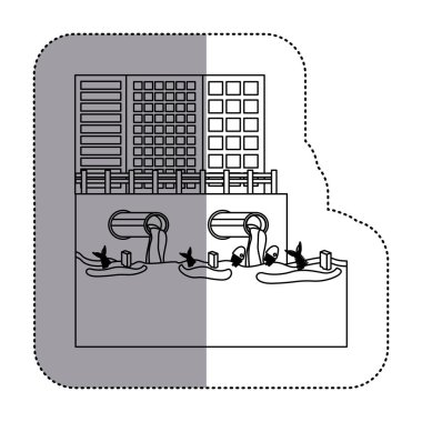 İzole fabrika ve kirliliği tasarım