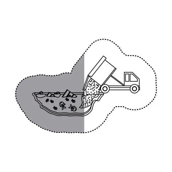 Geïsoleerde vrachtwagen en vervuiling design — Stockvector