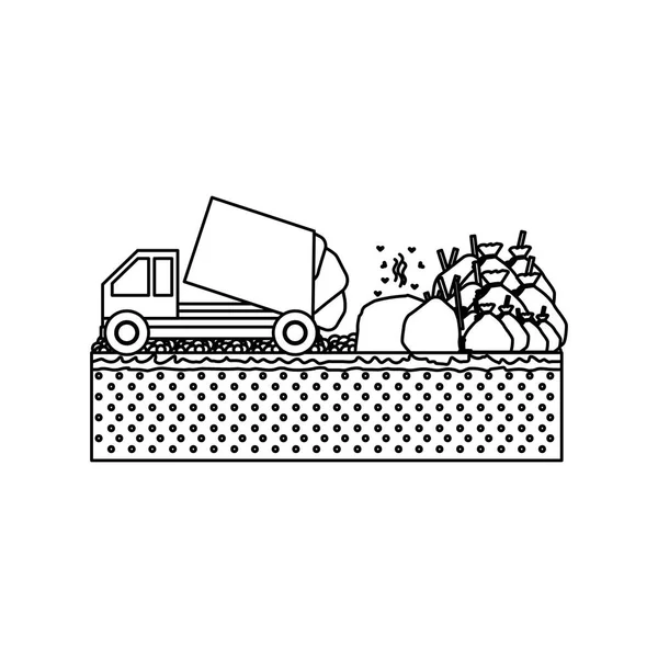 Geïsoleerde trash truck ontwerp — Stockvector