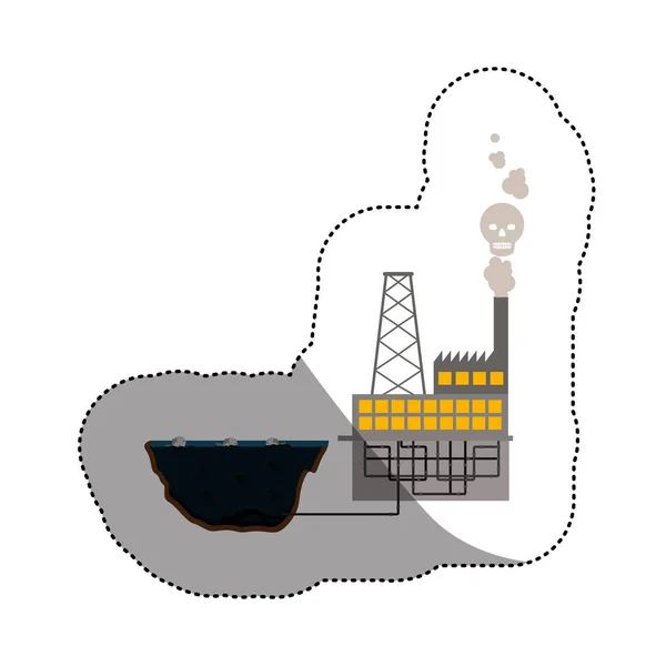 Fábrica aislada y diseño de contaminación — Archivo Imágenes Vectoriales