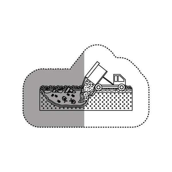 Camion isolé et conception de la pollution — Image vectorielle