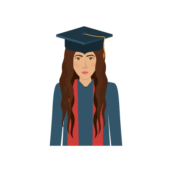 Chica aislada con diseño de gorra de graduación — Archivo Imágenes Vectoriales
