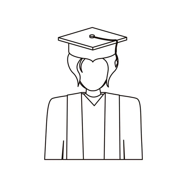 Garçon isolé avec la conception de chapeau de graduation — Image vectorielle