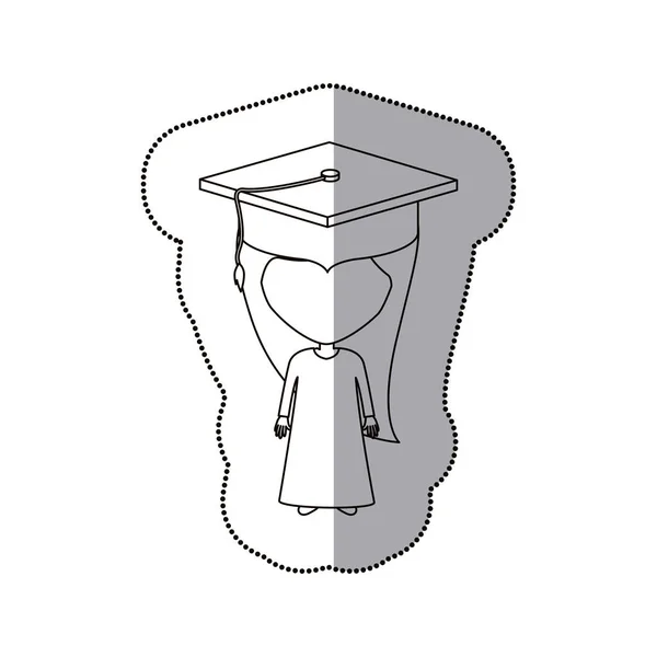 Geïsoleerde meisje met afstuderen GLB ontwerp — Stockvector