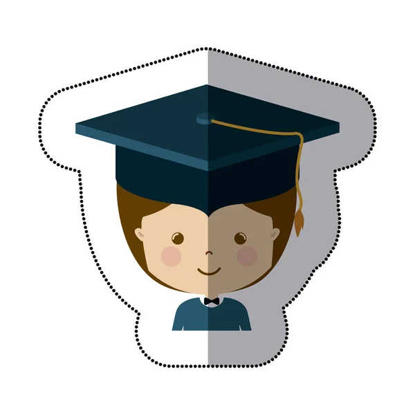 Απομονωμένη αγόρι με σχέδιο ΚΑΠ αποφοίτησης — Διανυσματικό Αρχείο