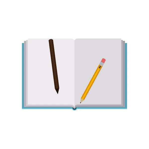 Diseño de lápices y agendas aisladas — Vector de stock