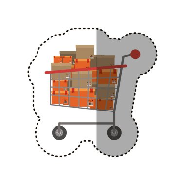 İzole alışveriş sepeti ve kutu tasarımı