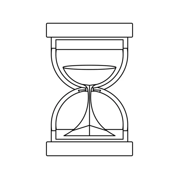 Svart siluett med sand klocka — Stock vektor