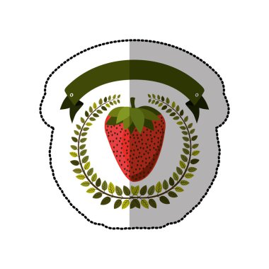 Orta gölge etiket renkli çilek ile zeytin taç ile