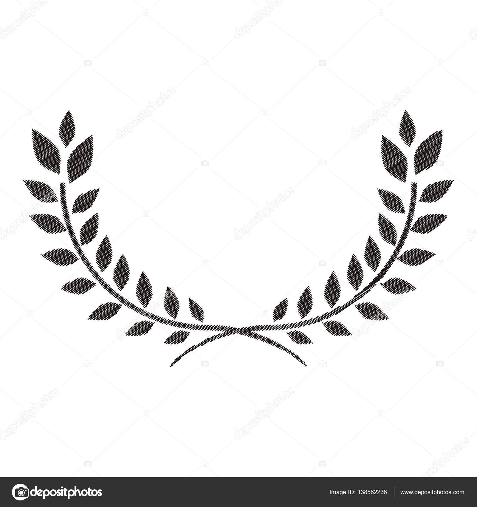Striped Monochrome Half Crown With Olive Long Branch Stock Vector C Grgroupstock