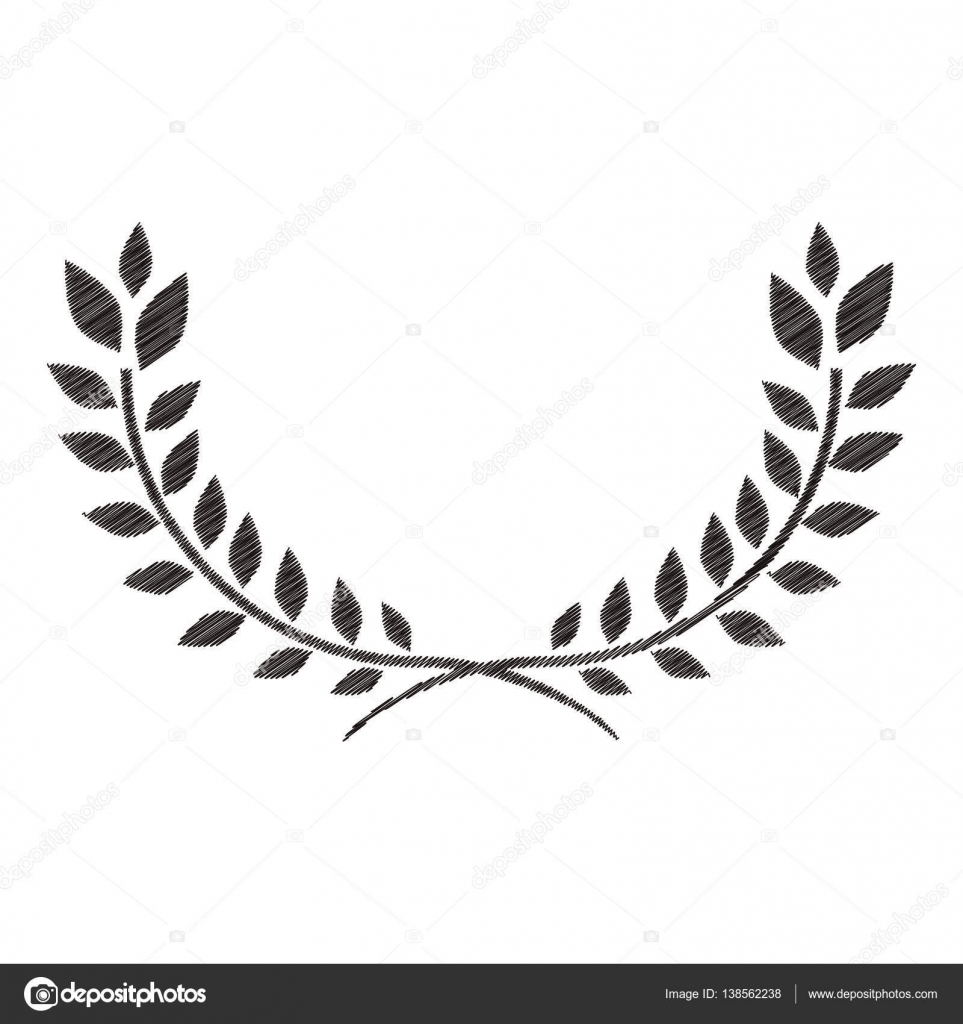 Striped Monochrome Half Crown With Olive Long Branch Stock Vector C Grgroupstock