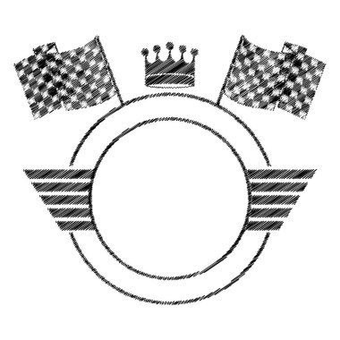 amblem şeritli tek renkli daire dağılımı crown ve bayrakları
