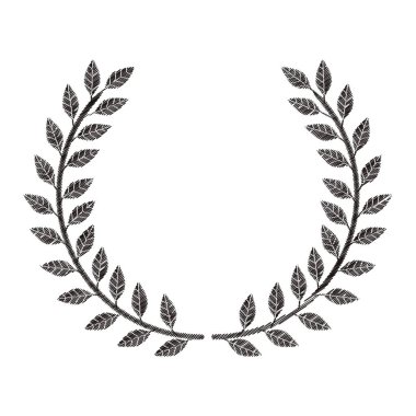 Şube zeytin tek renkli dekoratif yarım taç çizgili