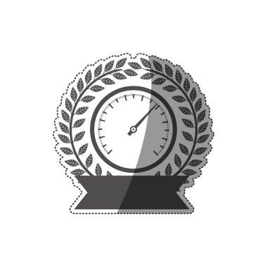 tek renkli zeytin dalı ve siyah kurdele ile hız göstergesi etiket ödül
