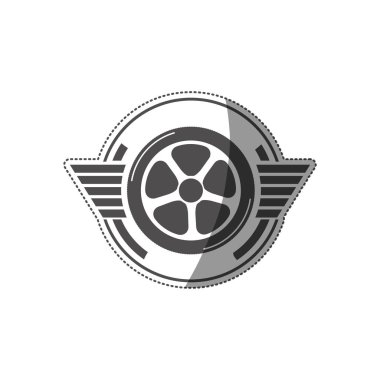 etiket araba tekerleği Ödülü tek renkli