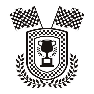 tek renkli kalkan trophy Kupası bayrakları ve zeytin şubeler ile