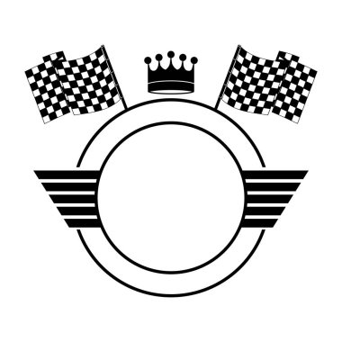 amblem tek renkli daire dağılımı crown ve bayrakları