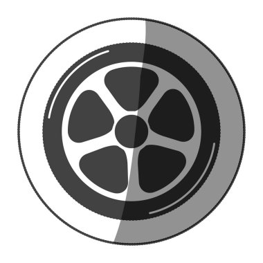 etiket araba tekerlek tek renkli yarı gölgeli ile