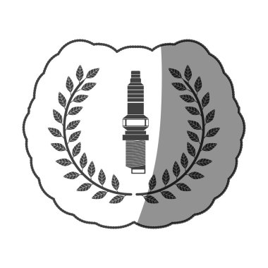 Buji ile zeytin dalı ve yarı gölgeli tek renkli etiket