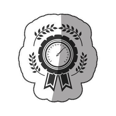 tek renkli madalya hız yarı gölgeli ve zeytin şubeler ile etiket