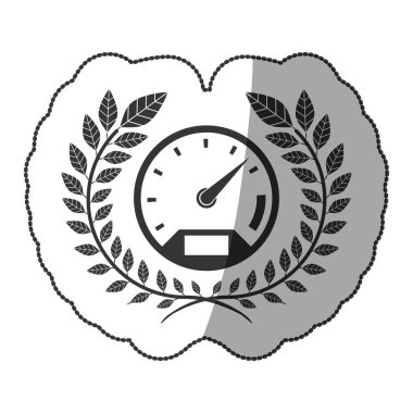 etiket yarısı gölgeli tek renkli hız göstergesi ve zeytin şubeler