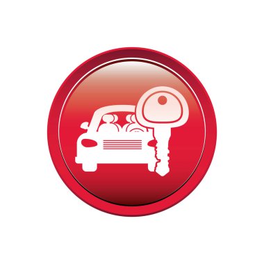 düğme ile araba ve anahtar