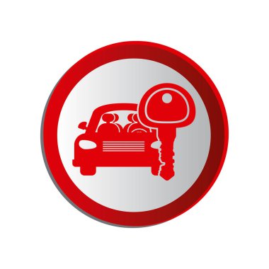 dairesel şekil araba ve anahtar