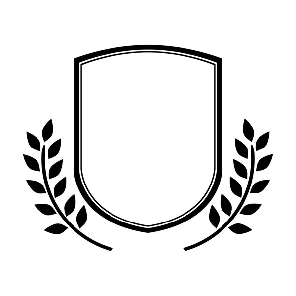 单色盾牌轮廓与橄榄枝 anf 标志 — 图库矢量图片