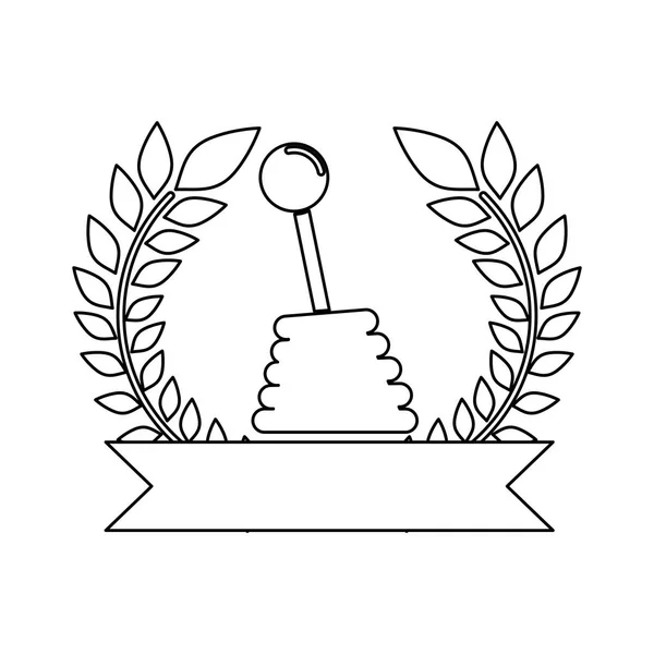 Premio de la silueta de cambio en monocromo con rama de olivo y cinta — Vector de stock